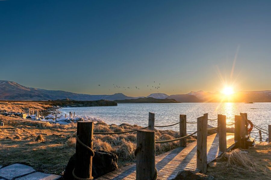 Hvammsvik Hot Springs: Admission Package - Northern Lights and Midnight Sun chances, depending on when you go