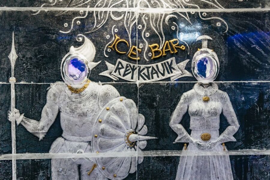 Reykjavik: Magic Ice Bar Entrance and Welcome Drink - The Viking Ice Carvings: What 60 Tons Looks Like Up Close