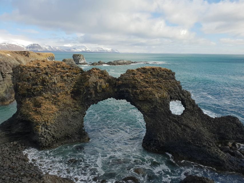 Reykjavik: Small-Group Snæfellsnes Day Trip - Arnarstapi and Hellnar: cliffs, natural harbor, and moss-speckled rock